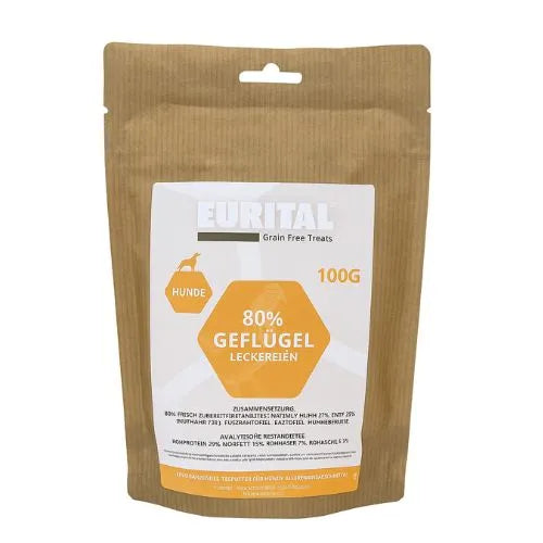 Eurital Dog Snacks 100g- 80% Geflügel Leckereien