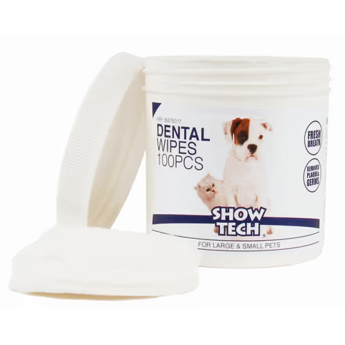 Show Tech Dental Wipes – 100er Pack Minz-Reinigungspads zur Zahnpflege für Hunde & Katzen