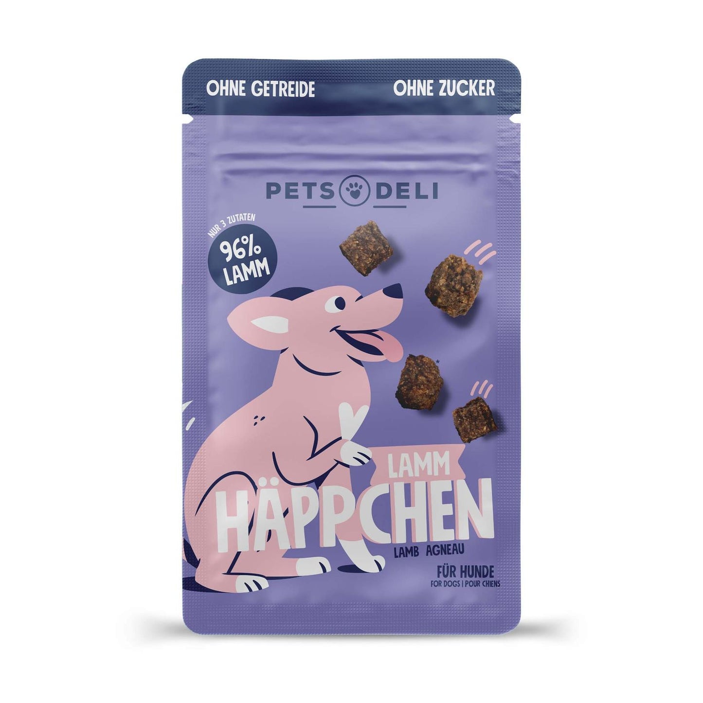 Pet's Deli „Häppchen“ Lamm – Getreidefreie Monoprotein-Snacks für Hunde (90g)